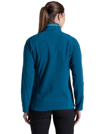 Porcelain Blue Coloured Craghoppers Womens Miska Half-Zip Fleece on white background 