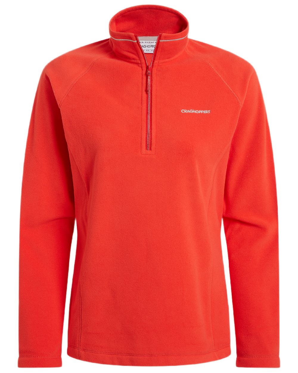 Red Dawn Coloured Craghoppers Womens Miska Half-Zip Fleece on white background 