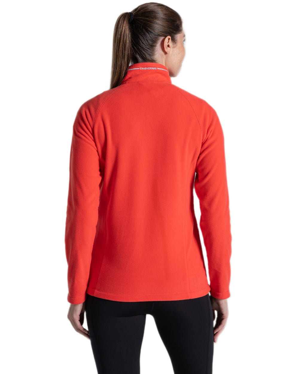 Red Dawn Coloured Craghoppers Womens Miska Half-Zip Fleece on white background 