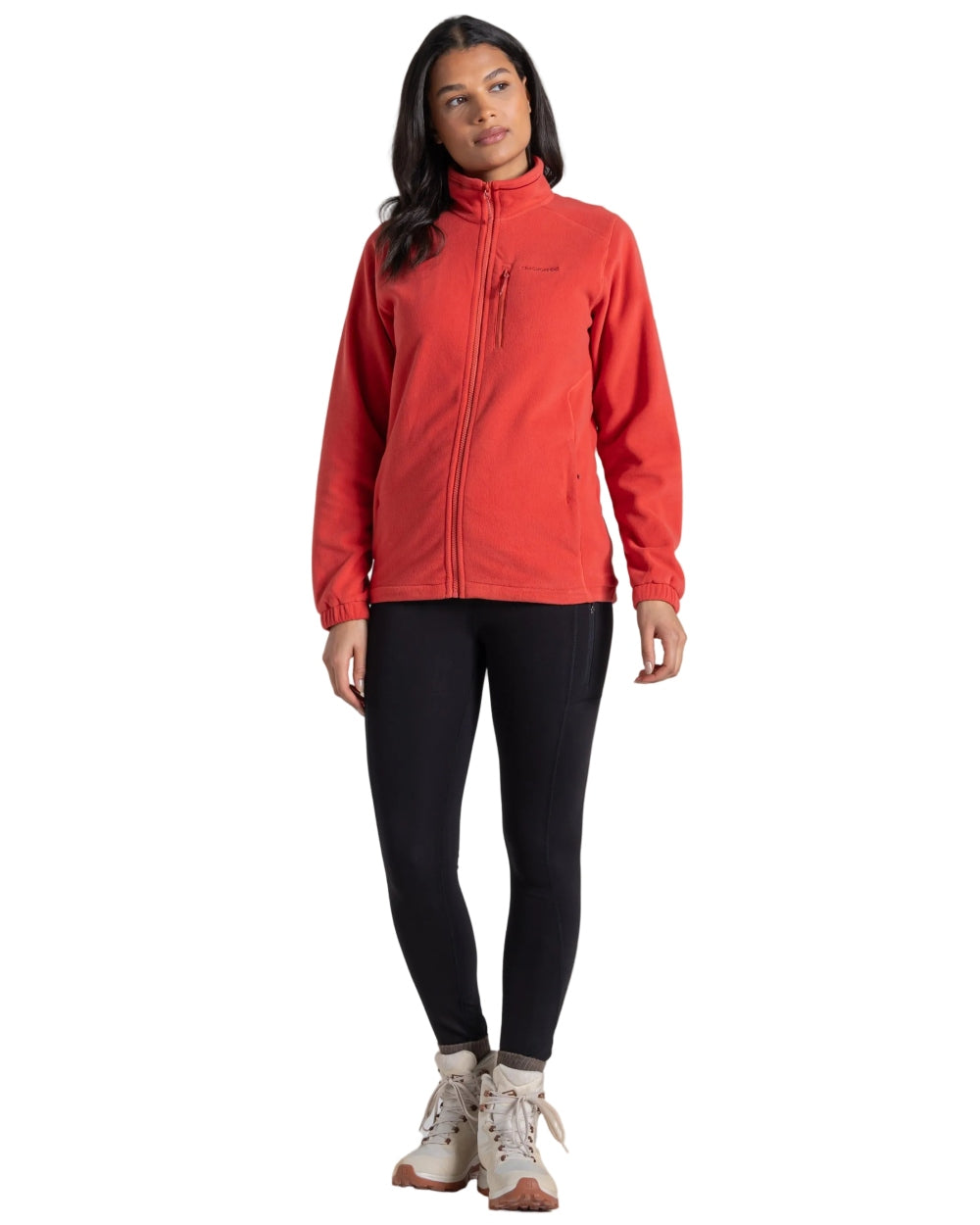 Compote Red Coloured Craghoppers Womens Miska Plus II Jacket on white background 