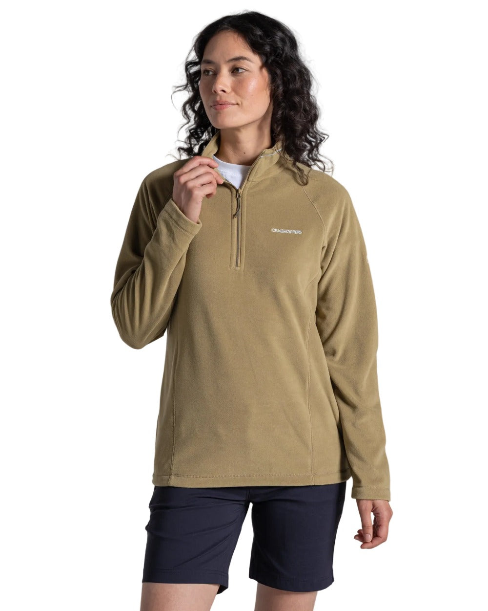 Cardamon coloured Craghoppers Womens Miska VI Half-Zip Fleece on white background 