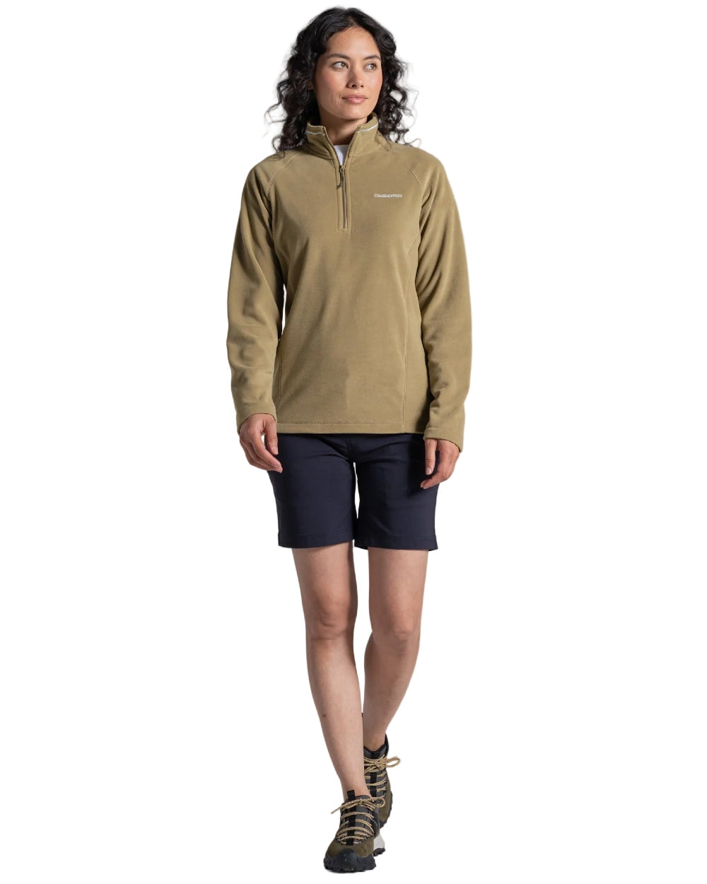 Cardamon coloured Craghoppers Womens Miska VI Half-Zip Fleece on white background 