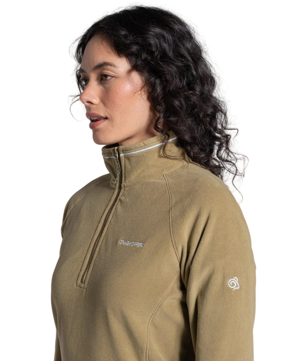 Cardamon coloured Craghoppers Womens Miska VI Half-Zip Fleece on white background 