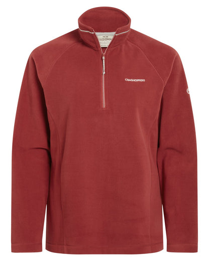 Carmine Red coloured Craghoppers Womens Miska VI Half-Zip Fleece on white background 