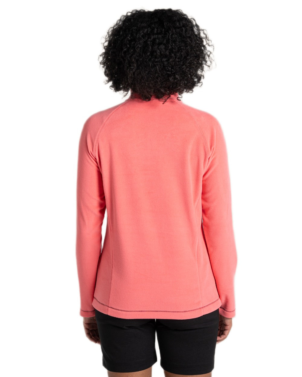 Coral Reef coloured Craghoppers Womens Miska VI Half-Zip Fleece on white background 