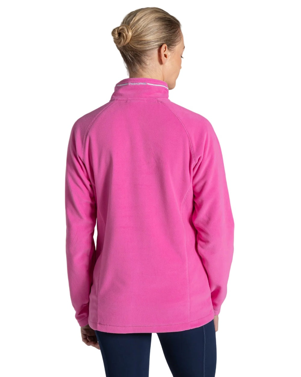 Damask Rose coloured Craghoppers Womens Miska VI Half-Zip Fleece on white background 