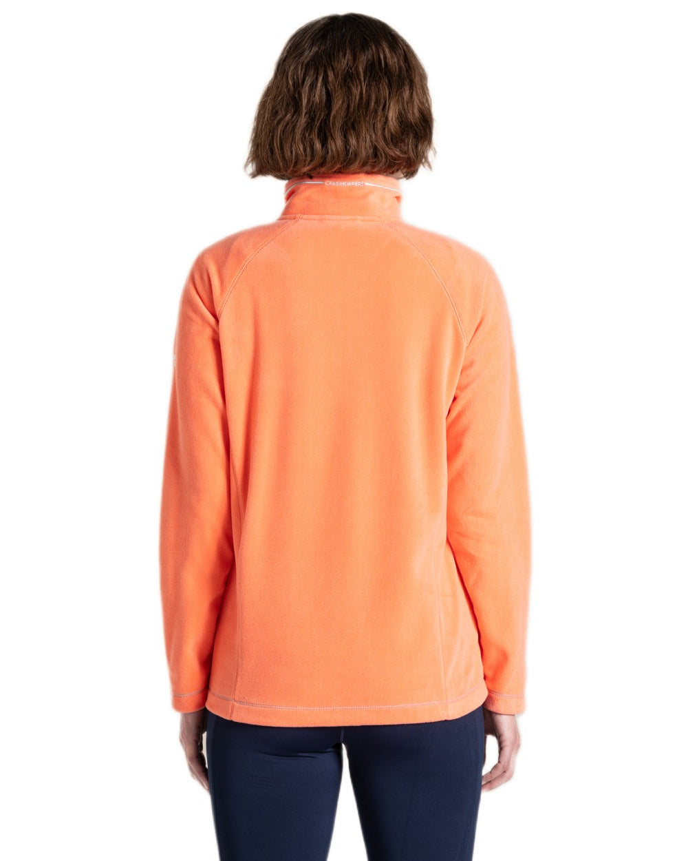 Fusion Coral coloured Craghoppers Womens Miska VI Half-Zip Fleece on white background 