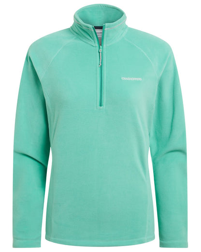 Glazed Aqua coloured Craghoppers Womens Miska VI Half-Zip Fleece on white background 