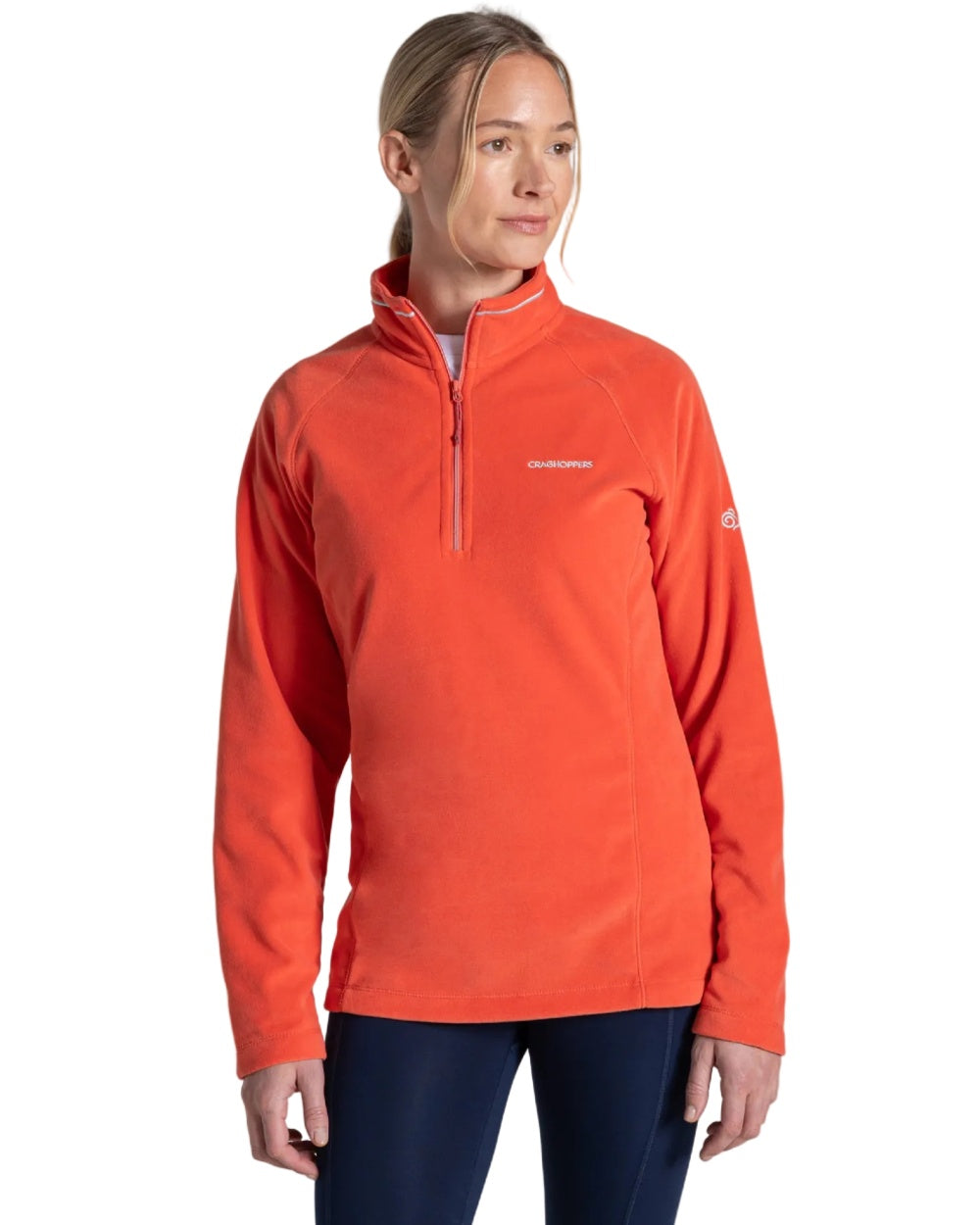 Grenadine coloured Craghoppers Womens Miska VI Half-Zip Fleece on white background 