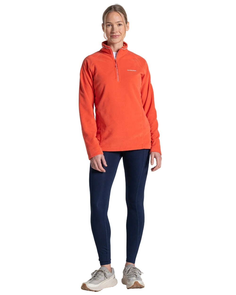 Grenadine coloured Craghoppers Womens Miska VI Half-Zip Fleece on white background 