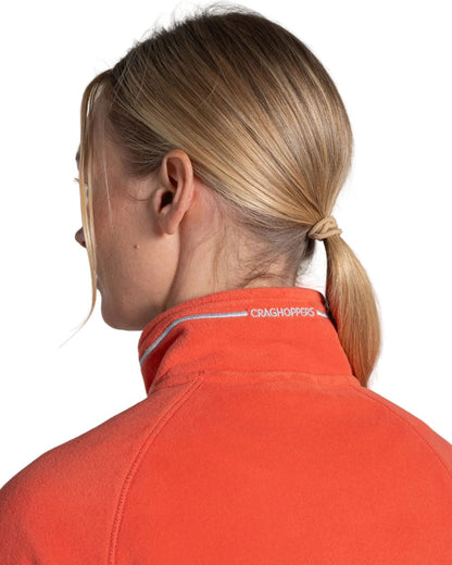 Grenadine coloured Craghoppers Womens Miska VI Half-Zip Fleece on white background 