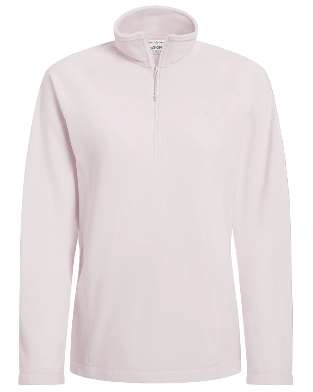 Sugared Almond coloured Craghoppers Womens Miska VI Half-Zip Fleece on white background 