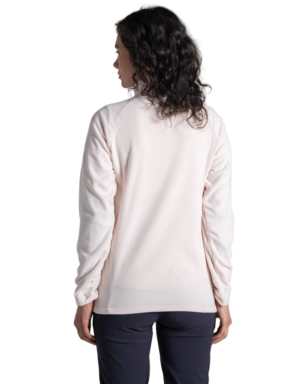 Sugared Almond coloured Craghoppers Womens Miska VI Half-Zip Fleece on white background 