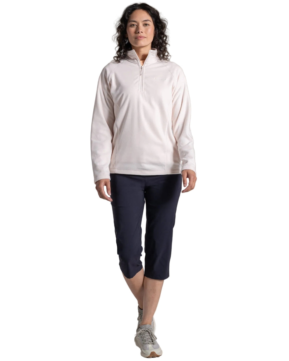 Sugared Almond coloured Craghoppers Womens Miska VI Half-Zip Fleece on white background 