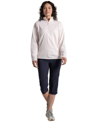 Sugared Almond coloured Craghoppers Womens Miska VI Half-Zip Fleece on white background 
