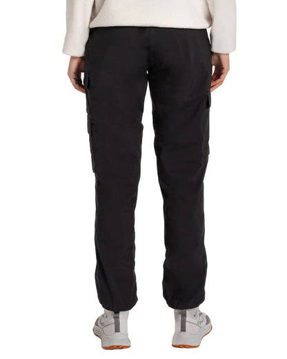 Black coloured Craghoppers Womens Natales Waterproof Lightweight Cargo Trousers on white background 