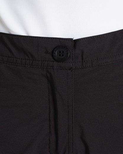 Black coloured Craghoppers Womens Natales Waterproof Lightweight Cargo Trousers on white background 