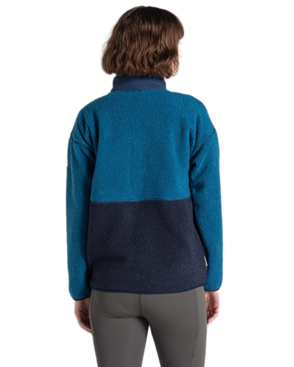 Porcelain Blue coloured Craghoppers Womens National Trust Avens Full Zip Fleece Jacket on white background 