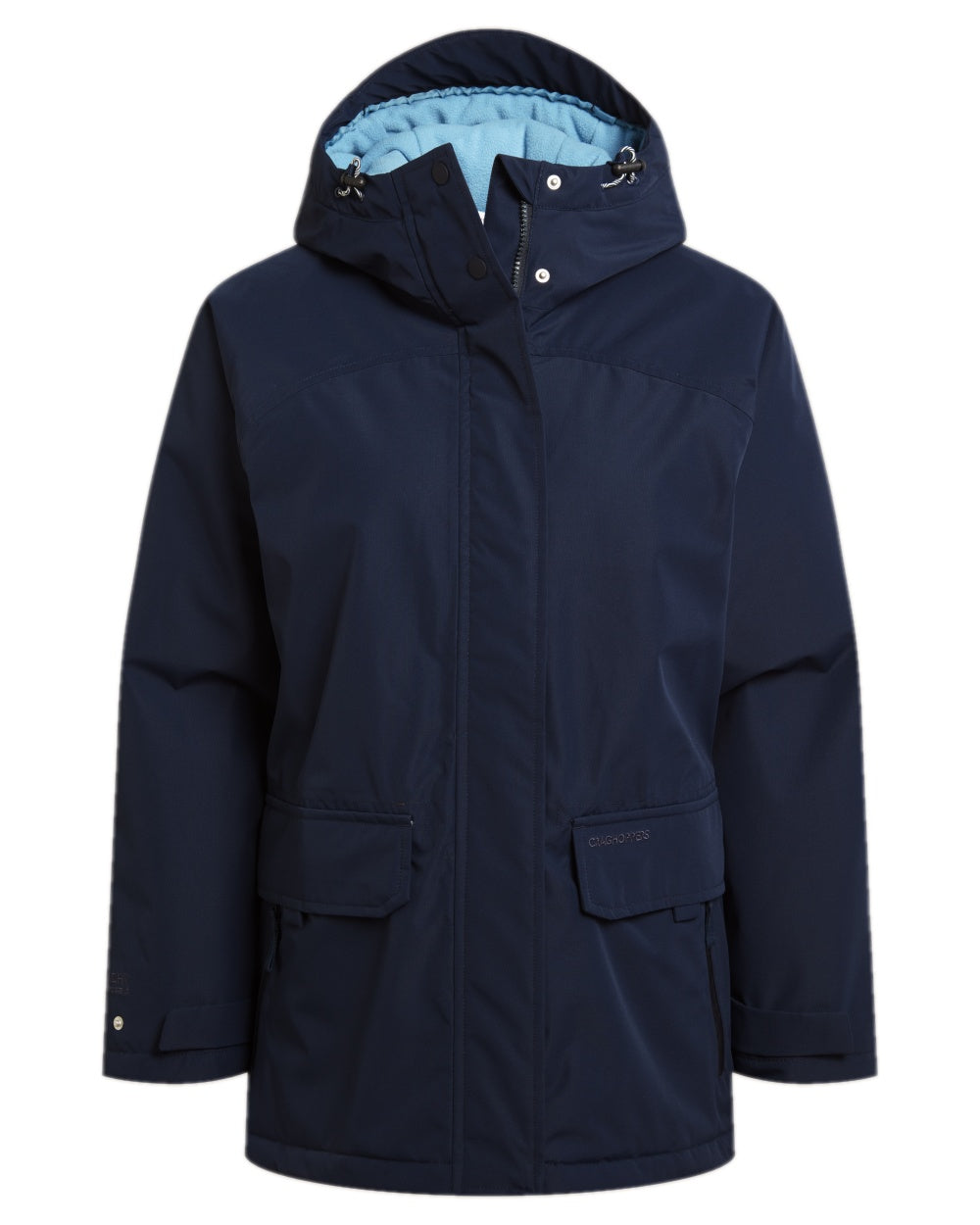Blue Navy Coloured Craghoppers Womens National Trust Bayberry Insulating Jacket on white background 
