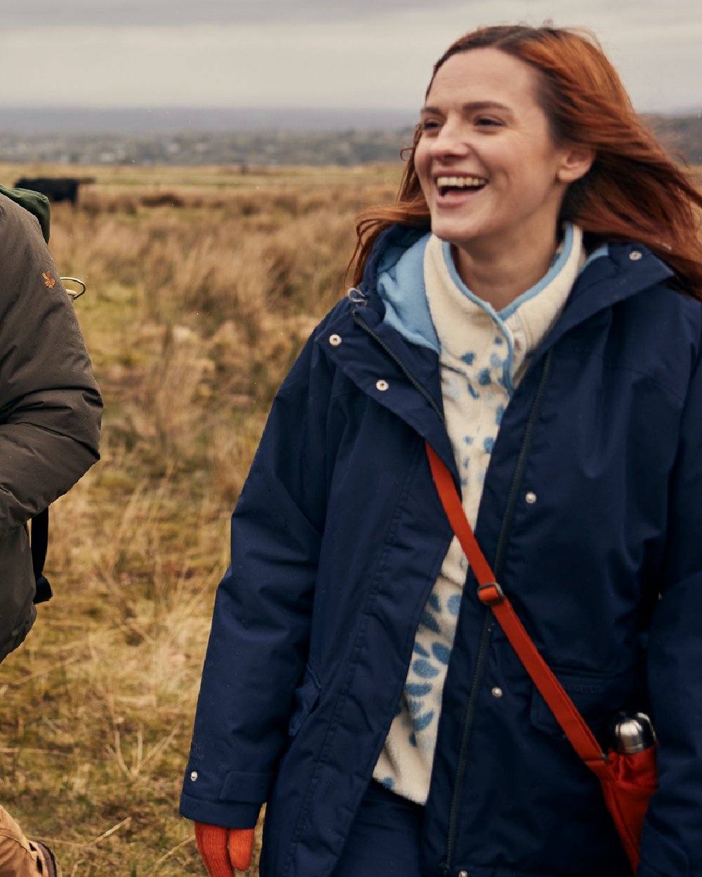 Blue Navy Coloured Craghoppers Womens National Trust Bayberry Insulating Jacket on outdoor background 