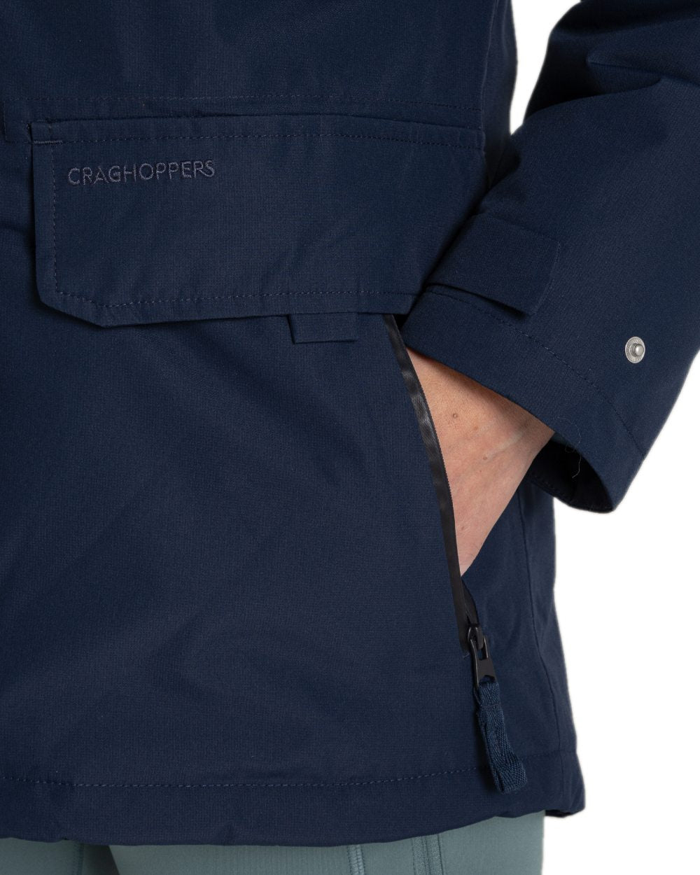 Blue Navy Coloured Craghoppers Womens National Trust Bayberry Insulating Jacket on white background 