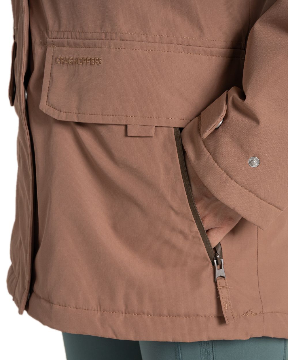 Umber Coloured Craghoppers Womens National Trust Bayberry Insulating Jacket on white background 