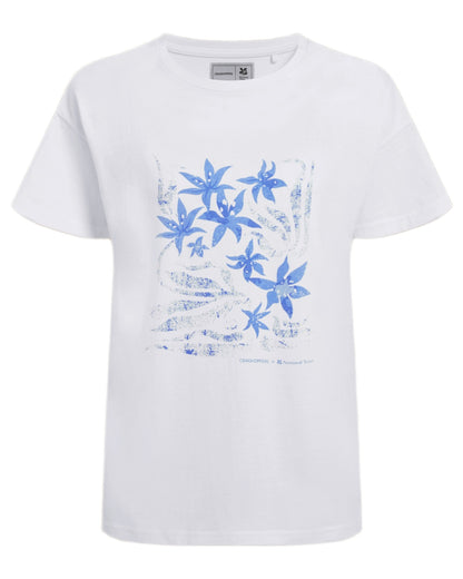 White coloured Craghoppers Womens National Trust Bistort Short Sleeved T-Shirt on white background 