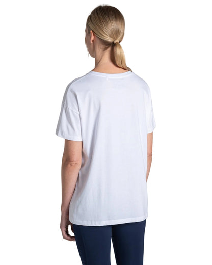 White coloured Craghoppers Womens National Trust Bistort Short Sleeved T-Shirt on white background 