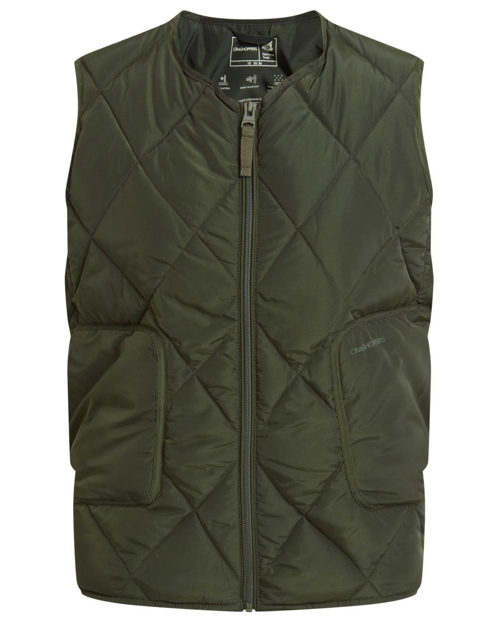 Verdant coloured Craghoppers Womens National Trust Borage Vest on white background 