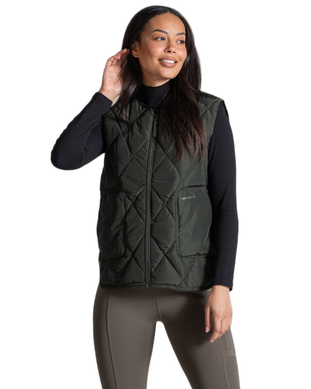 Verdant coloured Craghoppers Womens National Trust Borage Vest on white background 