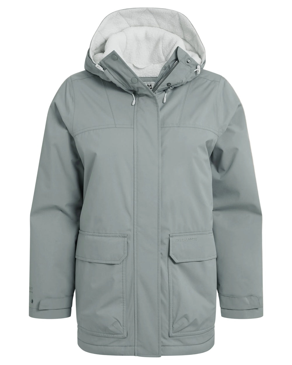 Sage coloured Craghoppers Womens National Trust Crossbill Jacket on white background 
