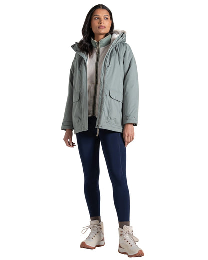 Sage coloured Craghoppers Womens National Trust Crossbill Jacket on white background 