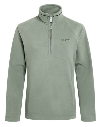 Sage coloured Craghoppers Womens National Trust Miska Half Zip Top on white background 