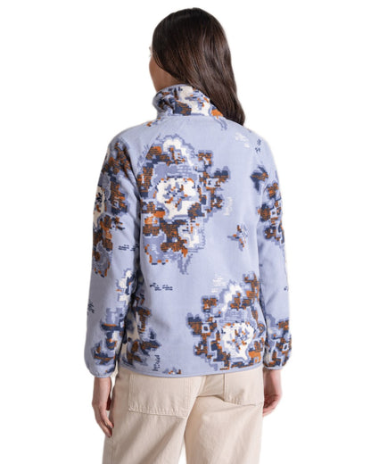 Mist Blue coloured Craghoppers Womens National Trust Reedmace Half Zip Fleece Top on white background 