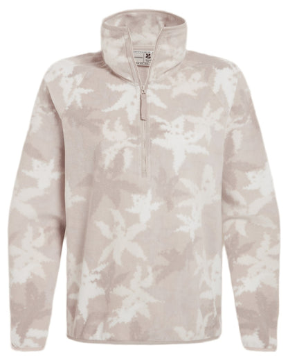 Oyster Print coloured Craghoppers Womens National Trust Reedmace Half Zip Fleece Top on white background 