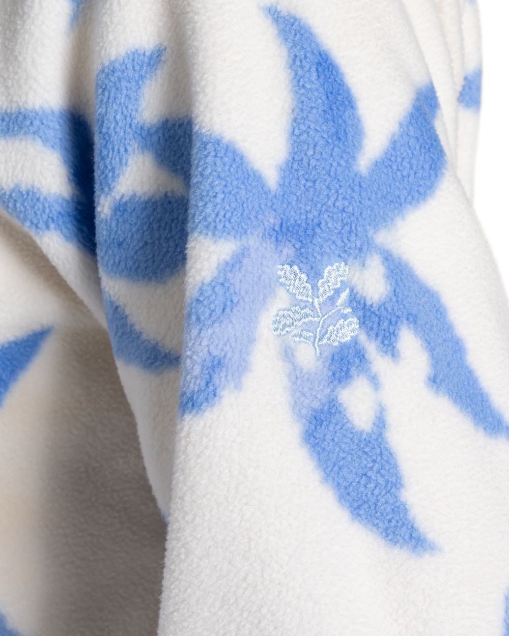 Vinca Blue Print coloured Craghoppers Womens National Trust Reedmace Half Zip Fleece Top on white background 