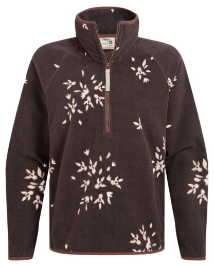 Wenge Brown coloured Craghoppers Womens National Trust Reedmace Half Zip Fleece Top on white background 