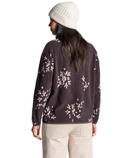 Wenge Brown coloured Craghoppers Womens National Trust Reedmace Half Zip Fleece Top on white background 