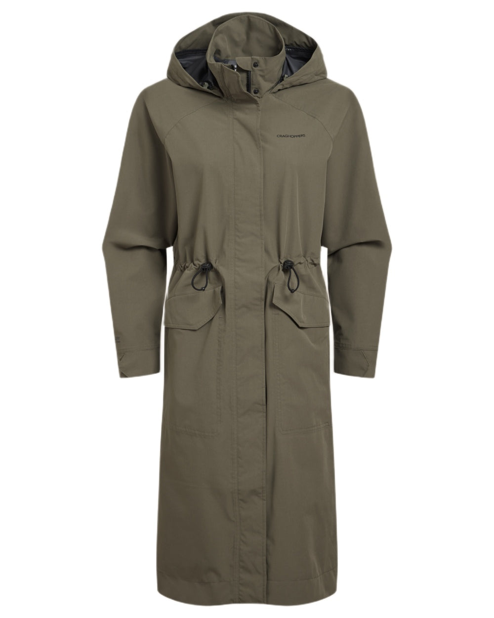 Wild Olive coloured Craghoppers Womens National Trust Saxifrage Jacket on white background 
