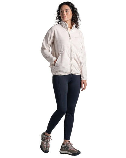 Ecru coloured Craghoppers Womens National Trust Wheatear Jacket on white background 