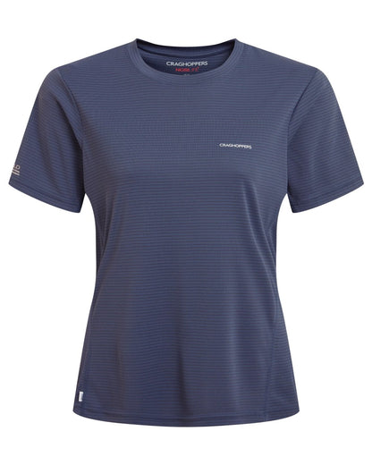 Anthracite coloured Craghoppers Womens NosiLIfe SolarShield+ Short Sleeved T-Shirt on white background 