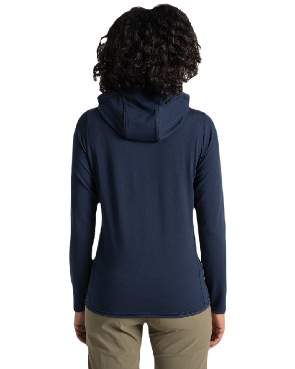 Blue Navy coloured Craghoppers Womens NosiLife Afia Hooded Jacket on white background 