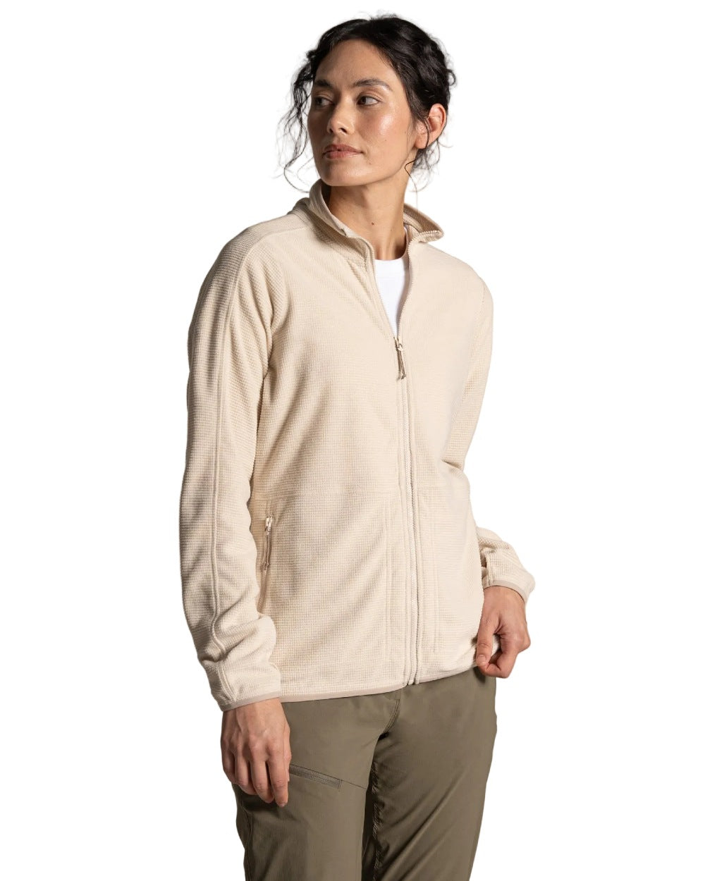 Oyster coloured Craghoppers Womens NosiLife Anya II Jacket on white background 
