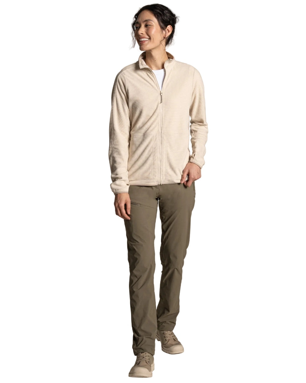 Oyster coloured Craghoppers Womens NosiLife Anya II Jacket on white background 