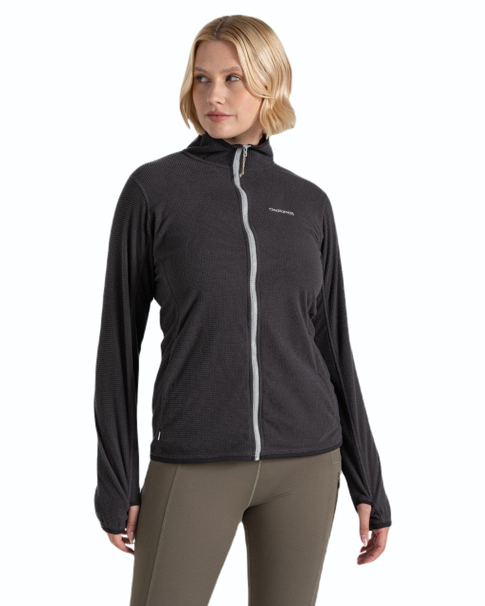 Charcoal coloured Craghoppers Womens NosiLife Anya Jacket on white background 