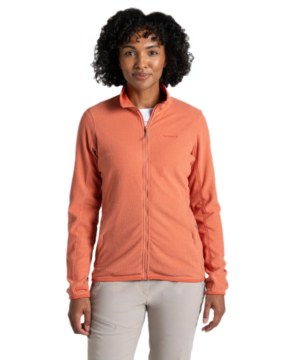 Red Sandstone coloured Craghoppers Womens NosiLife Anya Jacket on white background 