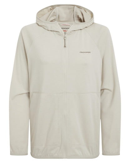 Oyster Marl coloured Craghoppers Womens NosiLife Aya Hooded Jacket on white background 