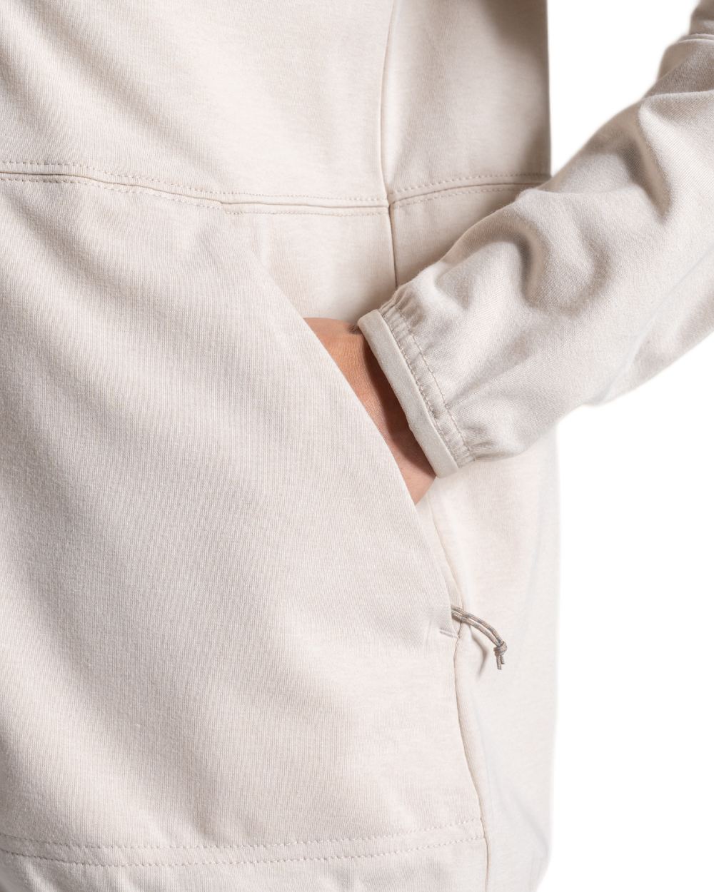 Oyster Marl coloured Craghoppers Womens NosiLife Aya Hooded Jacket on white background 