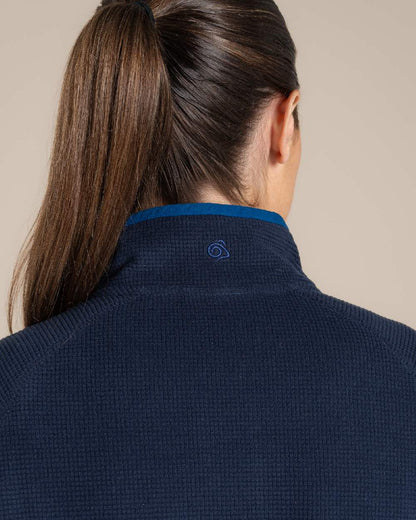 Blue Navy Coloured Craghoppers Womens Nosilife belfairs Jacket on Beige Background 