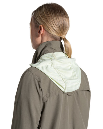 Wild Olive coloured Craghoppers Womens NosiLife Farah Jacket on white background 